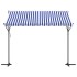 Toldo de pie tela y acero azul y blanco 300x300