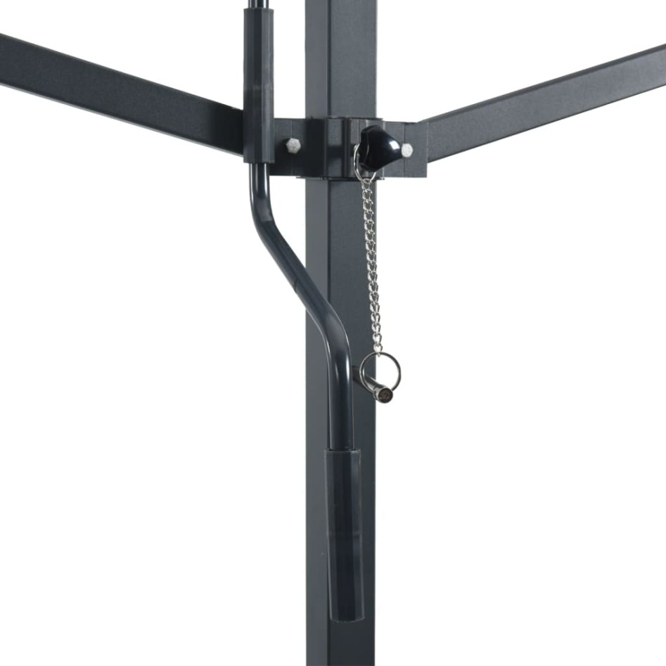 Toldo de pie tela y acero azul y blanco 300x300