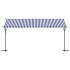 Toldo de pie tela y acero azul y blanco 500x300