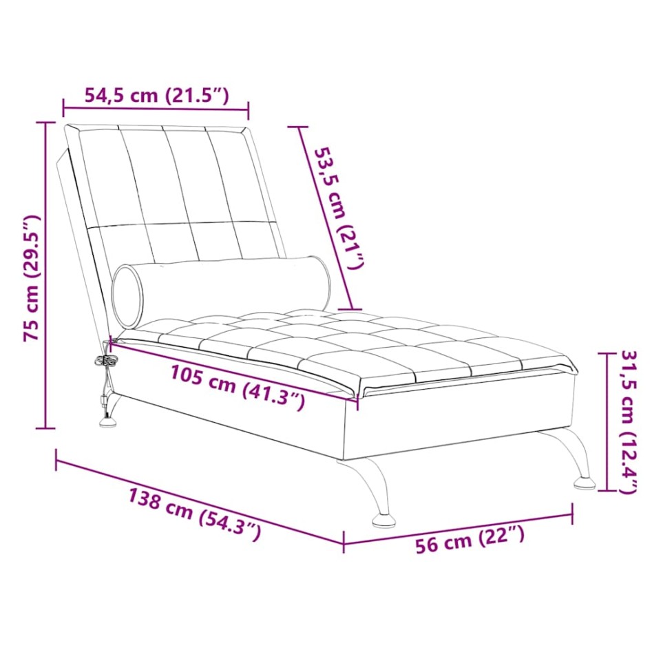 Sofá diván de masaje con cojín de tela