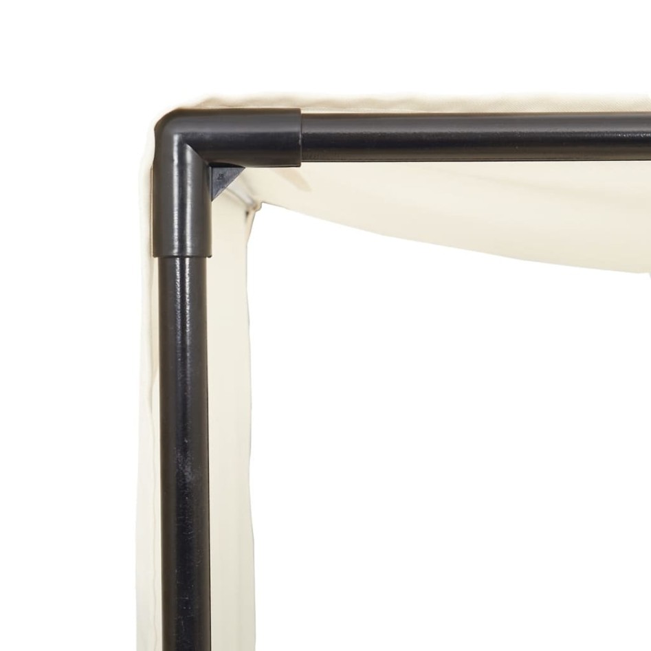 Tumbona doble con techo y cortinas ratán sintético