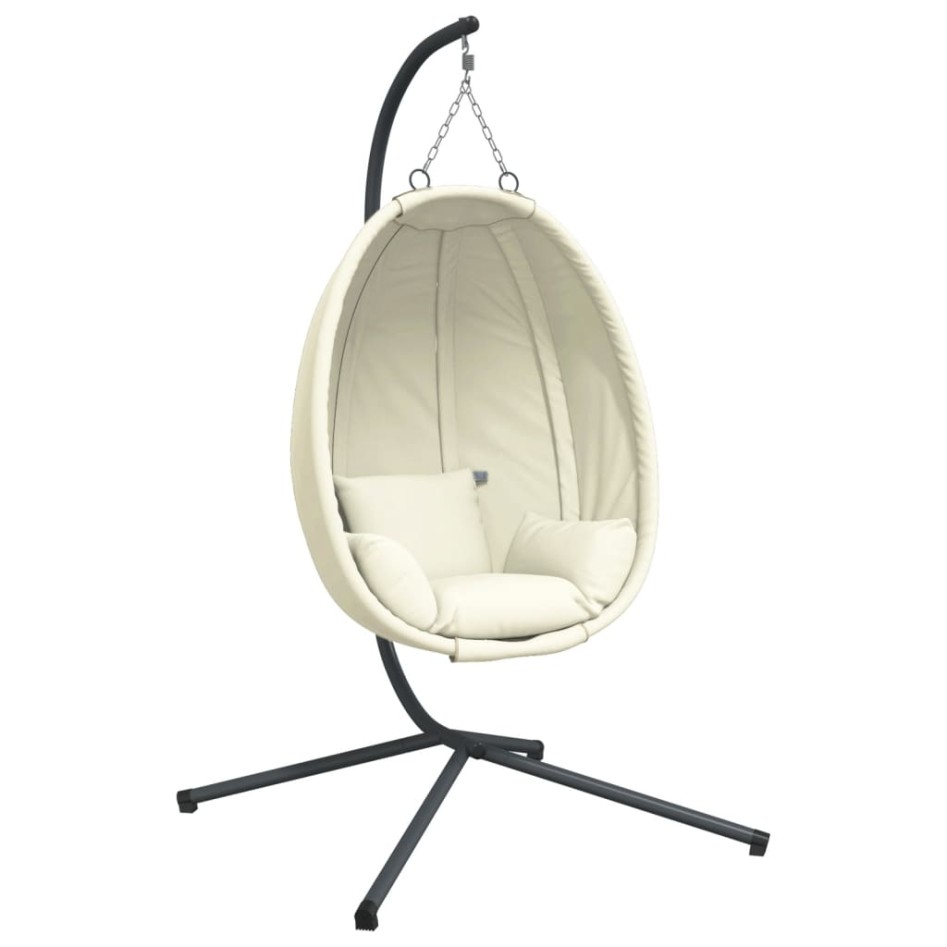 Silla colgante huevo con soporte tela y acero