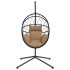 Silla colgante huevo con soporte tela y acero gris