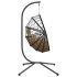 Silla colgante huevo con soporte tela y acero gris