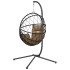 Silla colgante huevo con soporte tela y acero gris