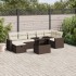 Set sofás de jardín 8 piezas y cojines ratán sintético