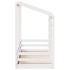 Cama infantil con techo madera maciza pino blanca 90x190