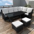 Set de muebles de jardín 4 pzas y cojines ratán sintético