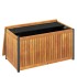 Baúl de cojines de jardín acacia maciza y acero 85x45x45/53