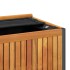 Baúl de cojines de jardín acacia maciza y acero 85x45x45/53