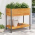 Jardinera con estante madera maciza acacia y acero 80x45x80