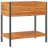 Jardinera con estante madera maciza acacia y acero 80x45x80