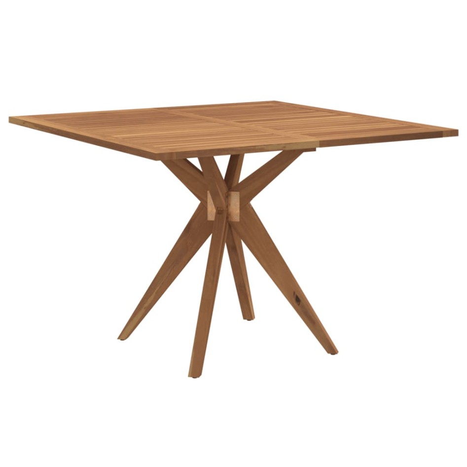 Mesa de jardín cuadrada madera maciza de acacia 110x110x75