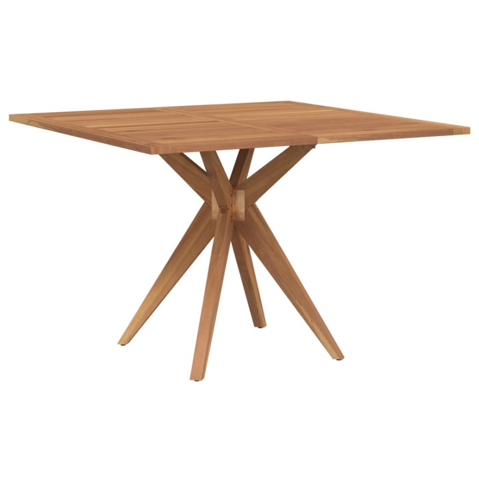 Mesa de jardín cuadrada madera maciza de acacia 110x110x75