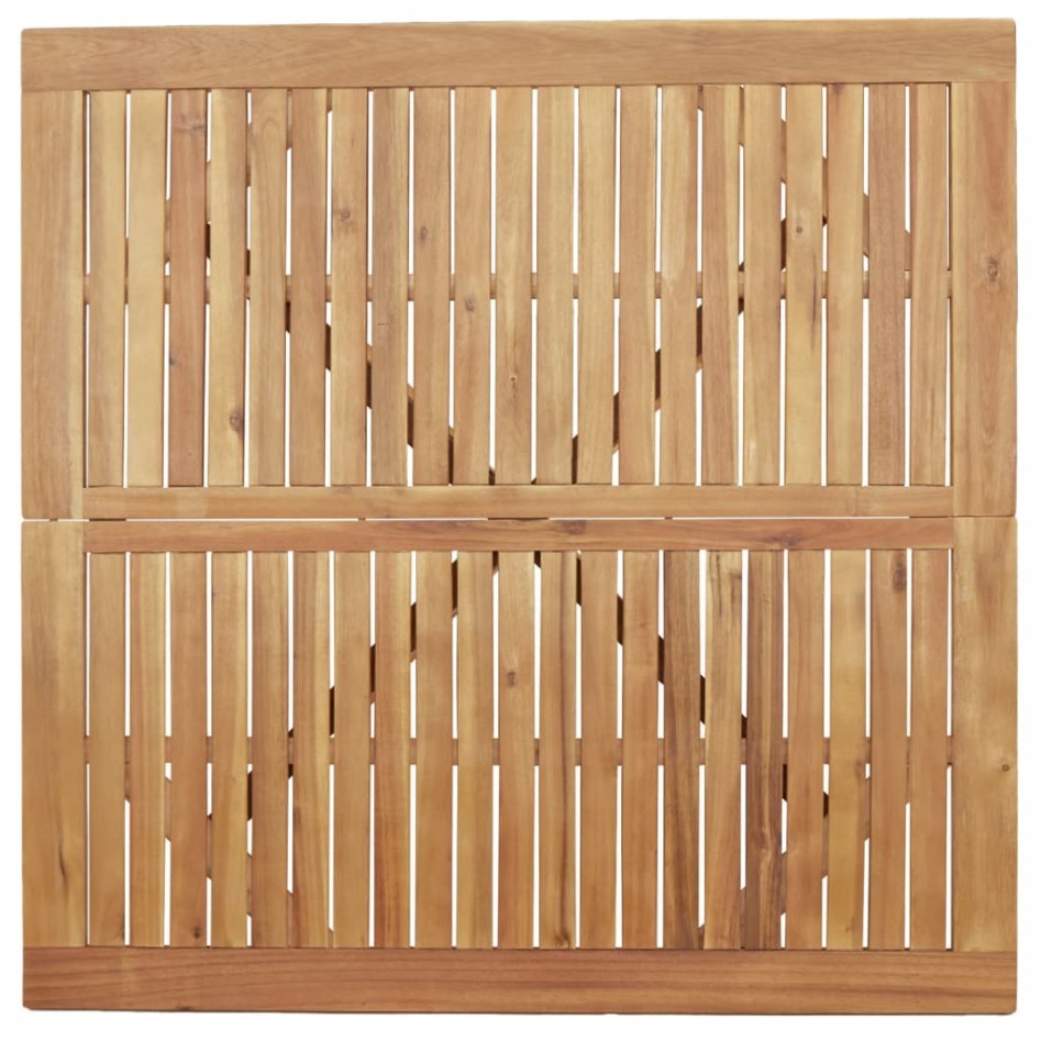Mesa de jardín cuadrada madera maciza de acacia 110x110x75