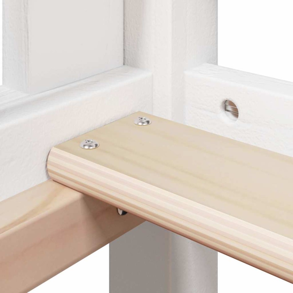 Litera con techo madera maciza de pino blanco 90x200