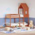 Cama litera con techo madera maciza pino marrón 90x200
