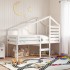 Cama alta con techo blanca madera maciza pino blanca 90x200
