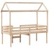 Cama alta con techo madera maciza de pino 90x200