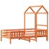 Estructura de cama con techo madera pino marrón cera 100x200