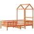 Estructura cama con techo madera maciza pino marrón 75x190