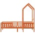 Estructura cama con techo madera maciza pino marrón 75x190