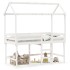Cama alta escalera y techo madera maciza pino blanca 80x200