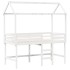 Cama alta escalera y techo madera maciza pino blanca 80x200