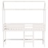 Cama alta escalera y techo madera maciza pino blanca 80x200