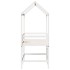 Cama alta escalera y techo madera maciza pino blanca 80x200