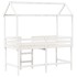 Cama alta escalera y techo madera maciza pino blanca 80x200