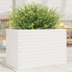 Jardinera de madera maciza de pino blanca 70x40x46 cm