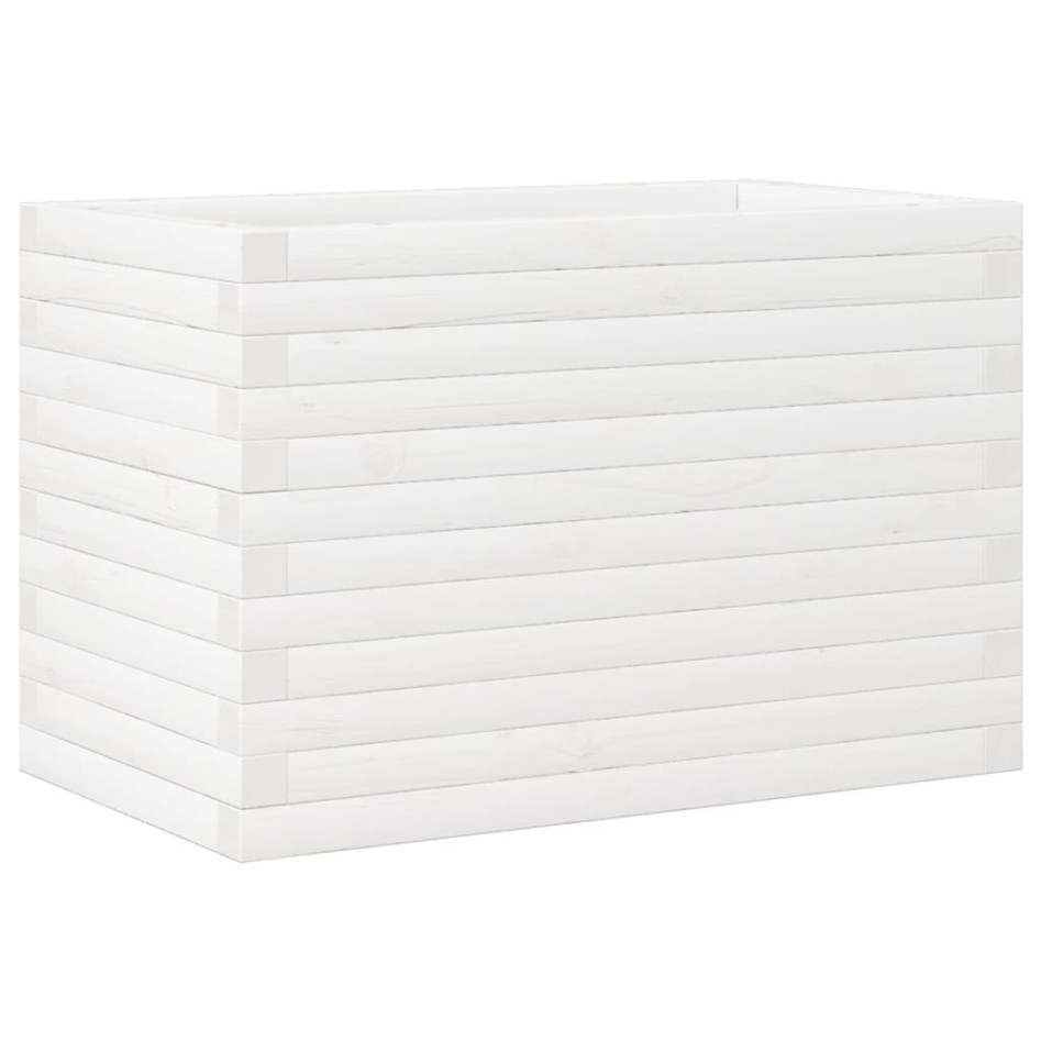 Jardinera de madera maciza de pino blanca 70x40x46