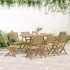 Juego de comedor de jardín 9 piezas madera maciza de