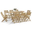 Juego de comedor de jardín 9 piezas madera maciza de acacia