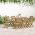 Juego de comedor de jardín 9 piezas madera maciza de