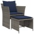 Sillón de jardín con reposapiés ratán sintético