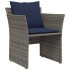 Sillón de jardín con reposapiés ratán sintético