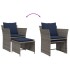 Sillón de jardín con reposapiés ratán sintético