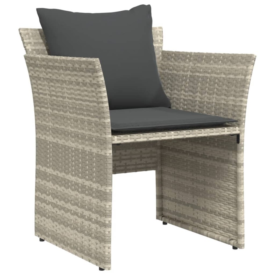 Sillón de jardín con reposapiés ratán sintético gris