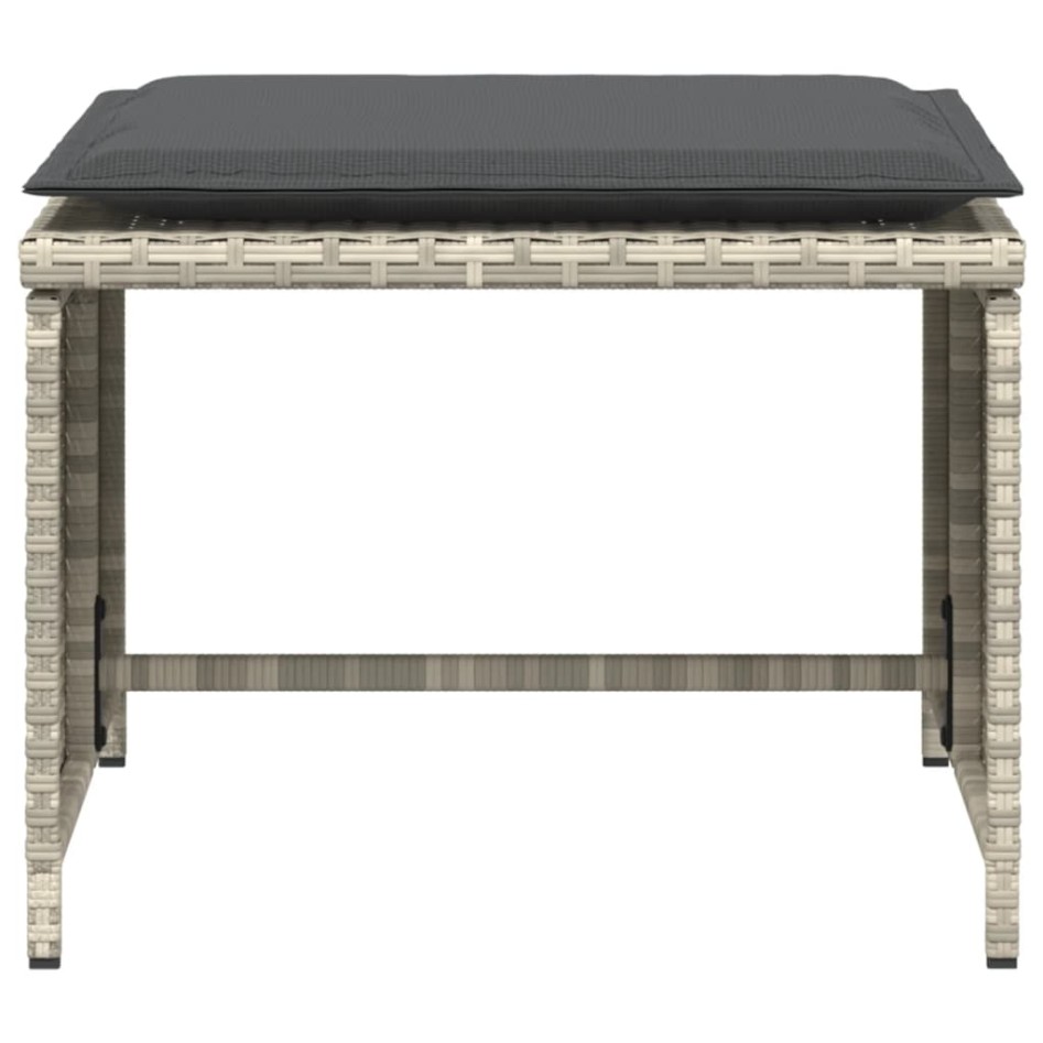 Sillón de jardín con reposapiés ratán sintético gris