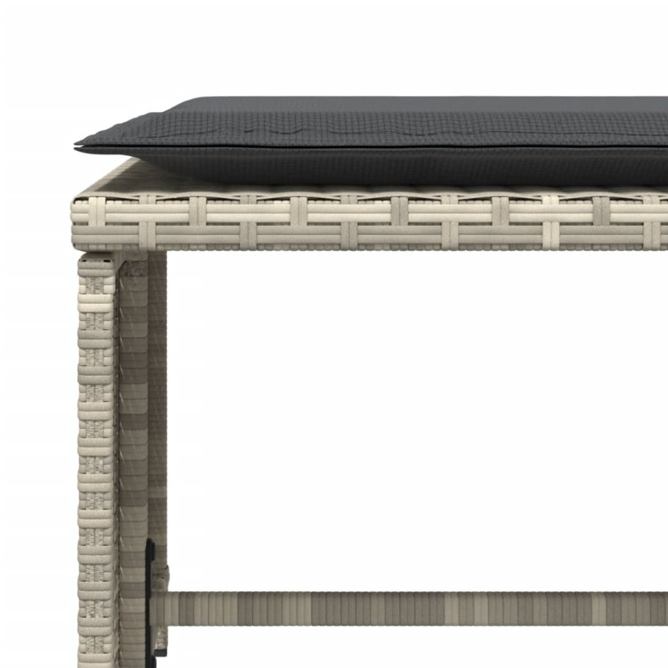 Sillón de jardín con reposapiés ratán sintético gris