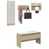 Muebles de recibidor 4 piezas madera de ingeniería roble