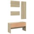 Muebles de recibidor 4 piezas madera de ingeniería roble