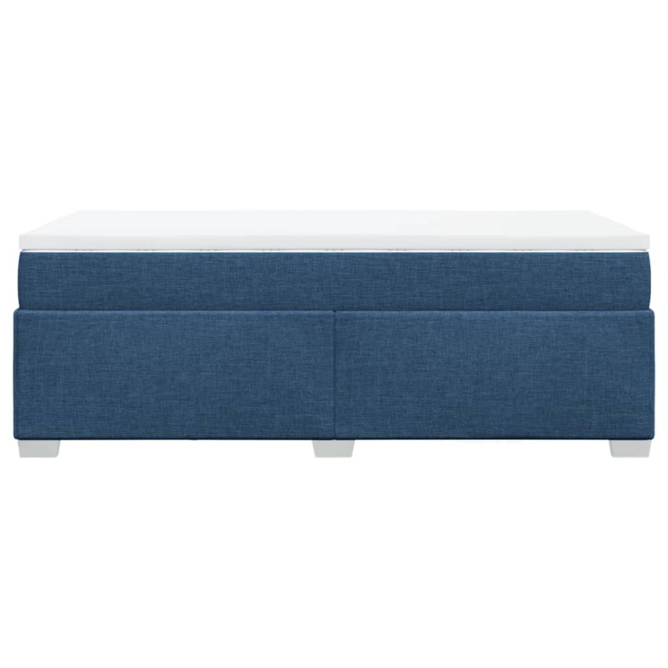 Cama box spring con colchón tela azul 90x200