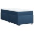 Cama box spring con colchón tela azul 90x200