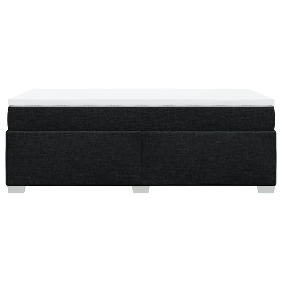 Cama box spring con colchón tela negro 80x200