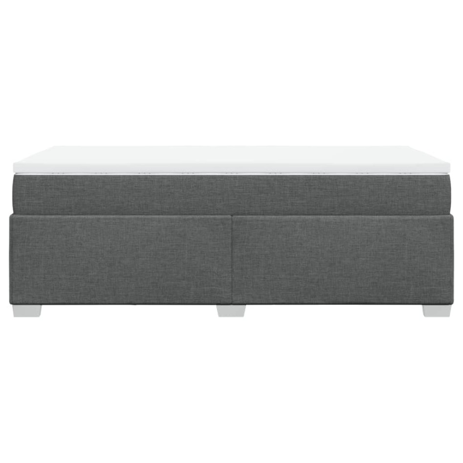 Cama box spring con colchón tela gris oscuro 90x200