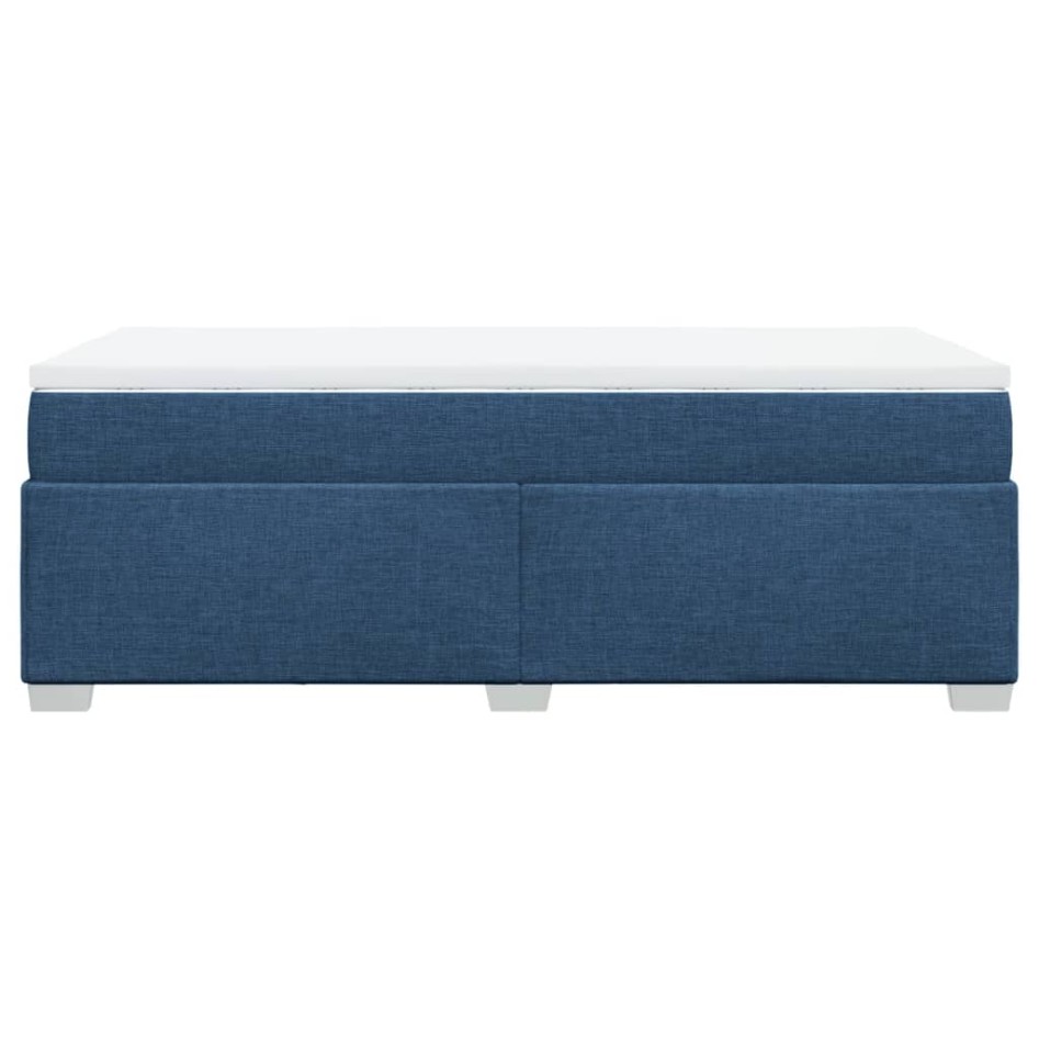 Cama box spring con colchón tela azul 90x190