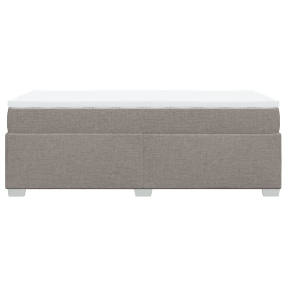 Cama box spring con colchón tela gris taupe 80x200